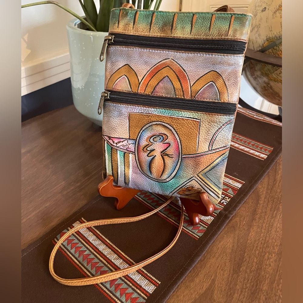 Anuschka Hand-Painted Leather Crossbody Bag